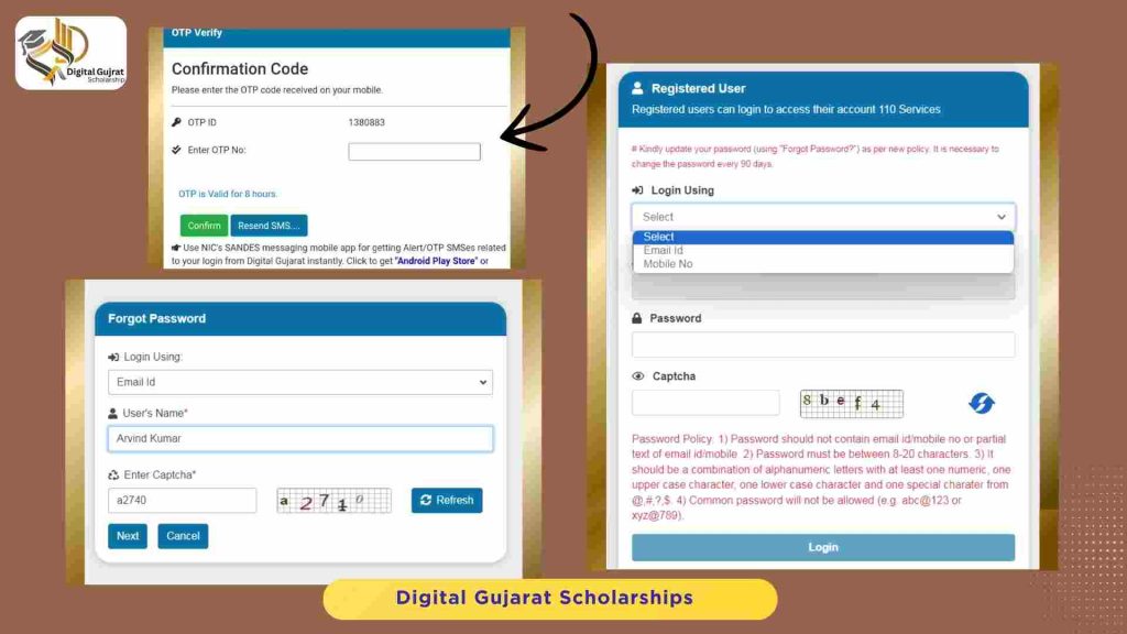 Digital Gujarat Scholarship Login OTP