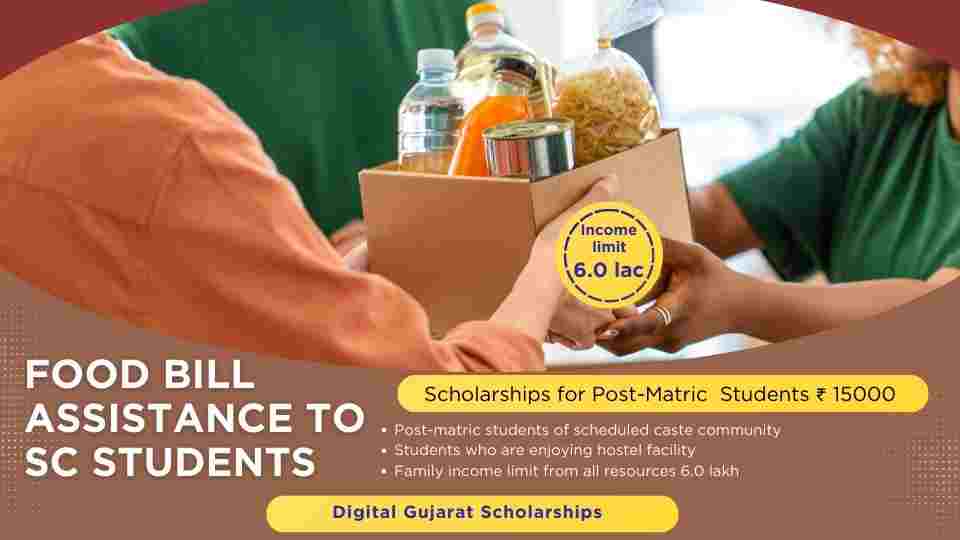 Food Bill Digital Gujarat Scholarship to SC Students