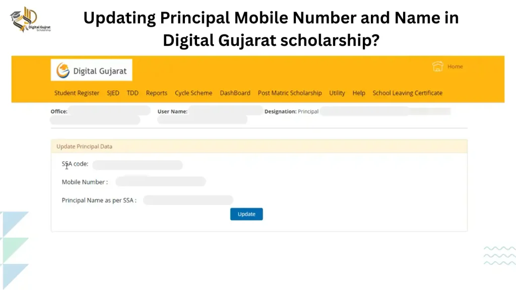 33+ Digital Gujarat Scholarship | Apply Online | Check Status 21 Updating principal mobile no and name digital gujarat